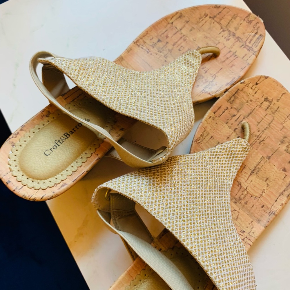 Croft & Barrow Beige Textured Sandals